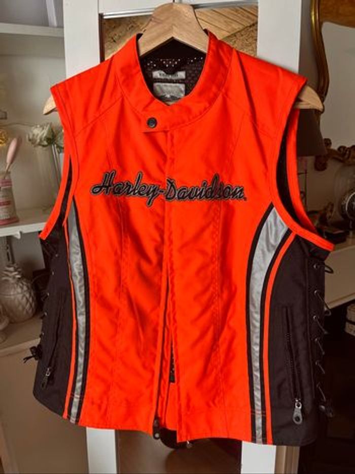 Veste sans manche réfléchissante moto Harley Davidson T.M femme TBE 🏍️