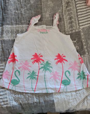 Débardeur blanc palmier Gémo 12 mois