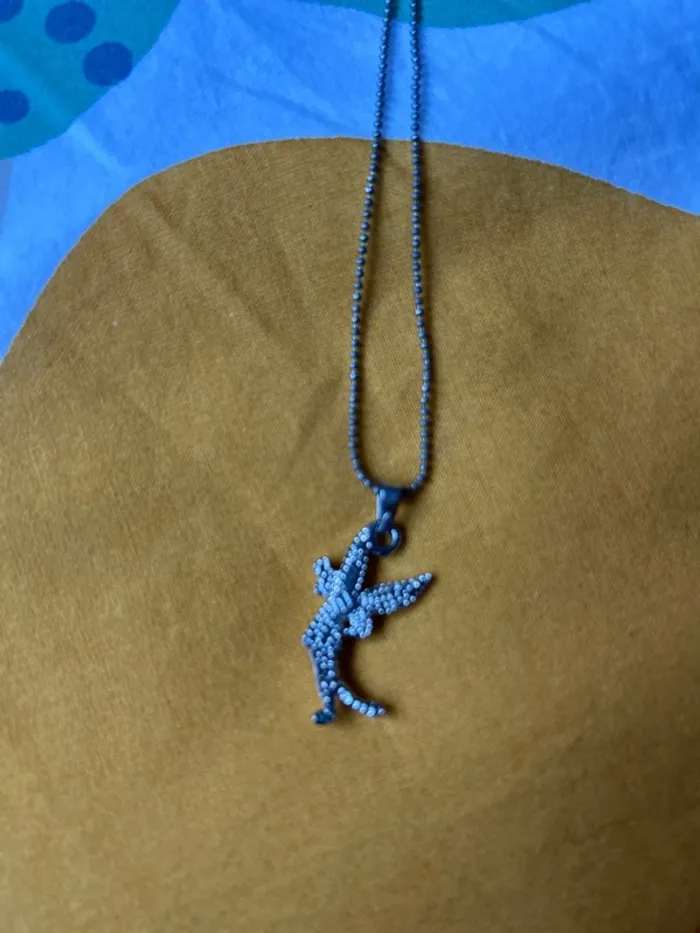 Collier fantaisie fée en métal argenté - photo numéro 4