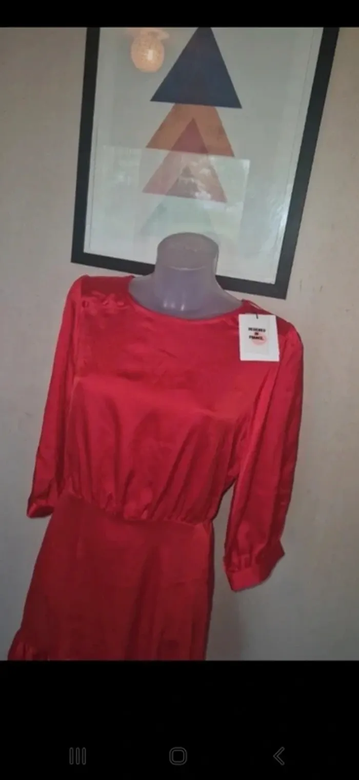 Robe été nafnaf rouge neuve avec étiquette taille 40 - photo numéro 2