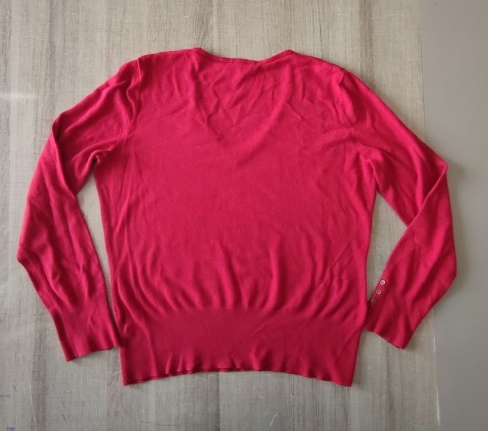 Pull avec Col en V manche longue marque Grain de malice taille L couleur rouge pour femme - photo numéro 4