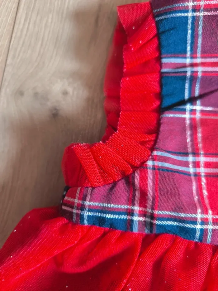 Robe de cérémonie bébé rouge à carreaux – Sergent Major – 6-9 mois - photo numéro 3
