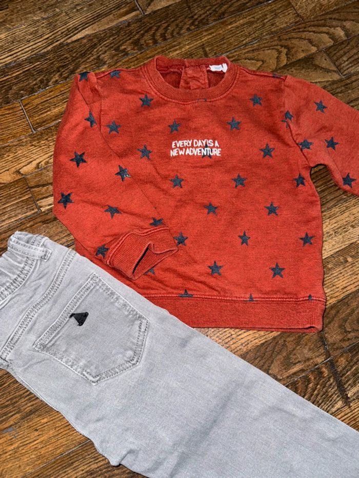 Sweat Bout’chou et jeans mango  24 mois - photo numéro 2