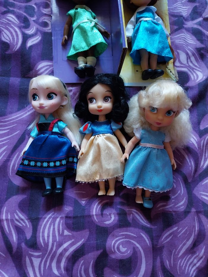 Lot 5 poupées miniatures Animators Princesses Disney Mini-Animators Tiana Elsa - photo numéro 3