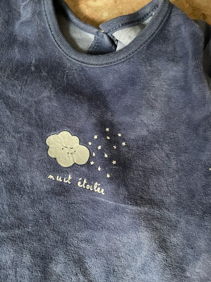 Pyjamas velours 12mois 74cm - photo numéro 2