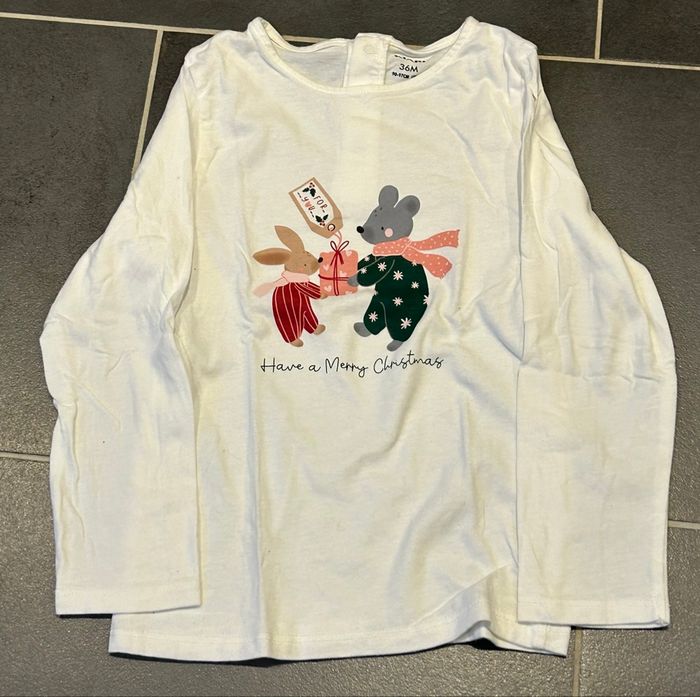 T-shirt manche longue Noël Kiabi 36M