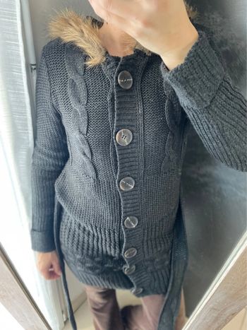 Gilet long gris foncé