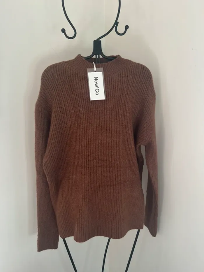 Pull maille marron