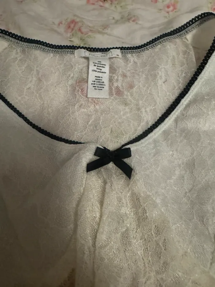 white and black lace tank top - photo numéro 2