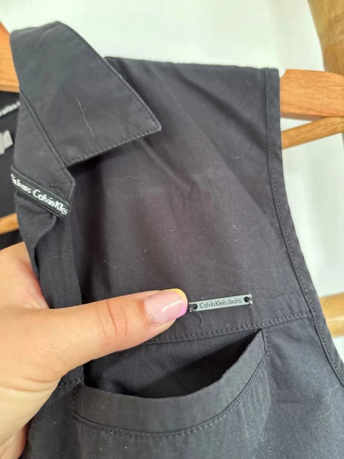 Chemise noire sans manche Calvin Klein taille S - photo numéro 3