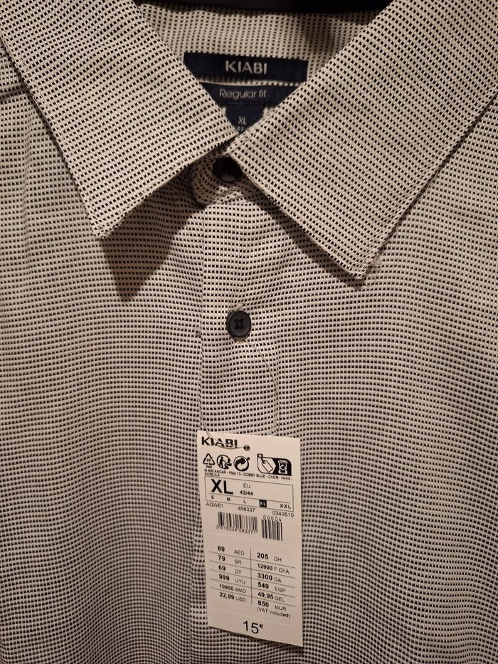 Chemise à fins carreaux neuve Kiabi XL - photo numéro 2