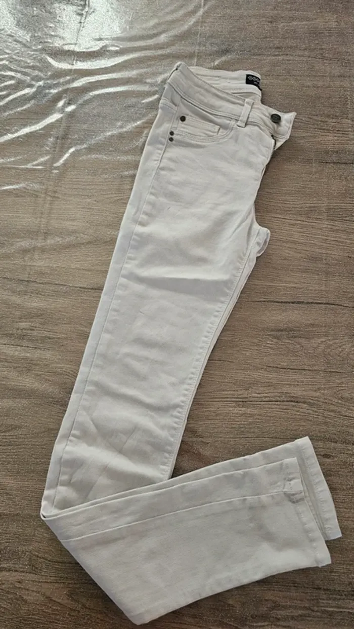 Jeans blanc T34 bonobo - photo numéro 3