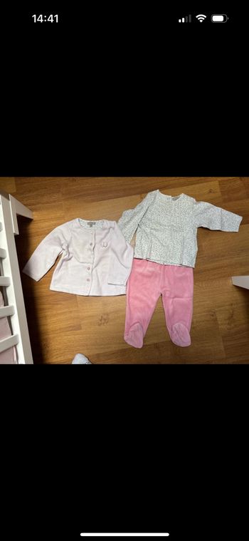 Ensemble pyjama 2 pièces avec veste bébé fille grain de blé 9 mois