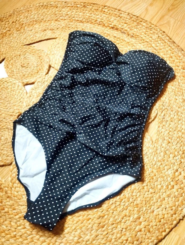 Maillot de bain pin UP noir à pois 42/44