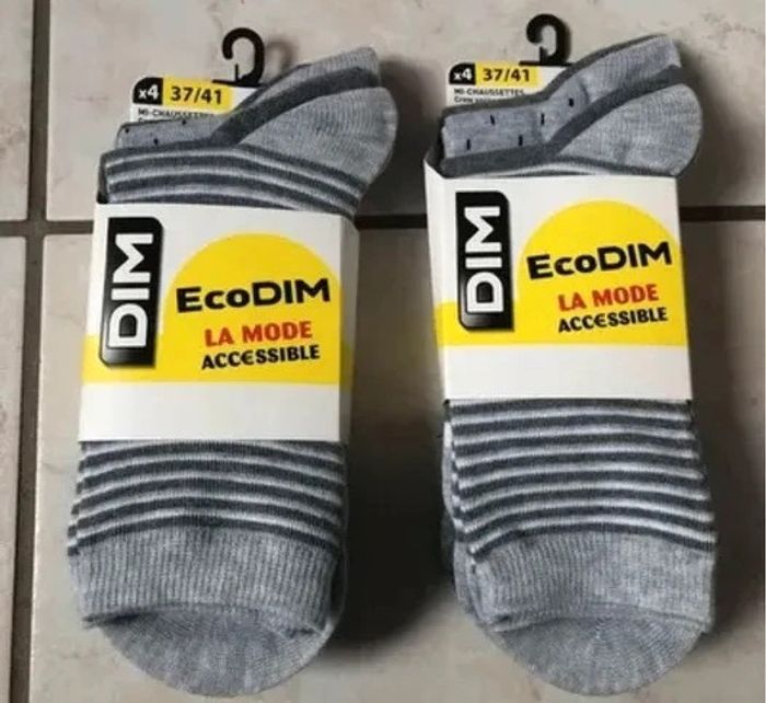 Lot de 8 paires mi-chaussettes Gris Moyen et Clair pour femme Taille 37/41 neufs dans emballage