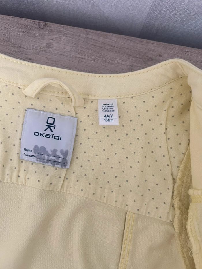 VEste en jeans okaidi jaune pale 4 ans - photo numéro 4