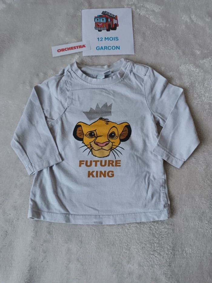 Tshirt roi lion 12 mois orchestra