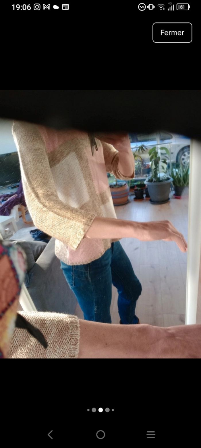 Pull léger femme L motifs géométriques pastel c81 - photo numéro 5