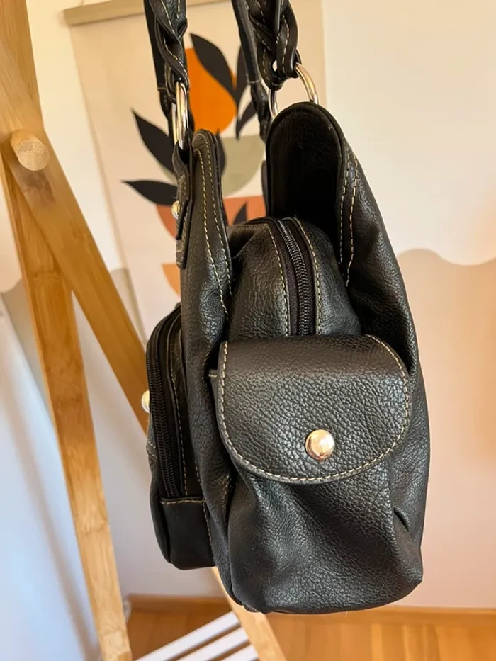 Sac noir vintage y2k marque Rosetti en cuir parfait état [ref2506SBl82] - photo numéro 5