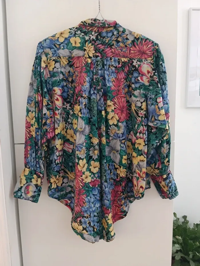 Chemise vintage fleurs multicolores - photo numéro 7