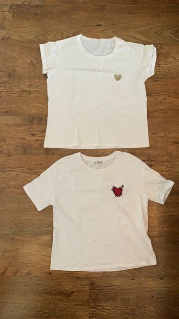 Lot de 2 t-shirts cœurs