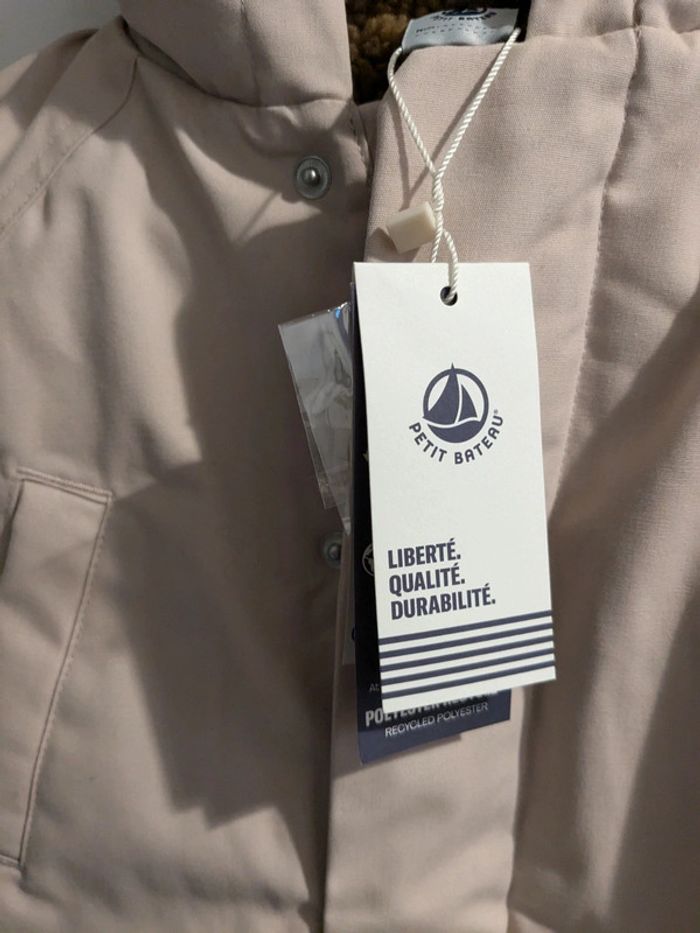 Manteau fourré moumoute 5 ans fille rose pâle - photo numéro 4