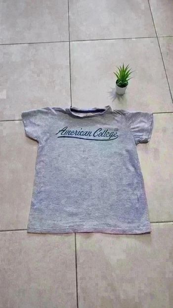 T-shirt manches courtes gris American College 12 ans | Look tendance !