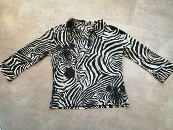 Top noir et blanc voile Taille unique