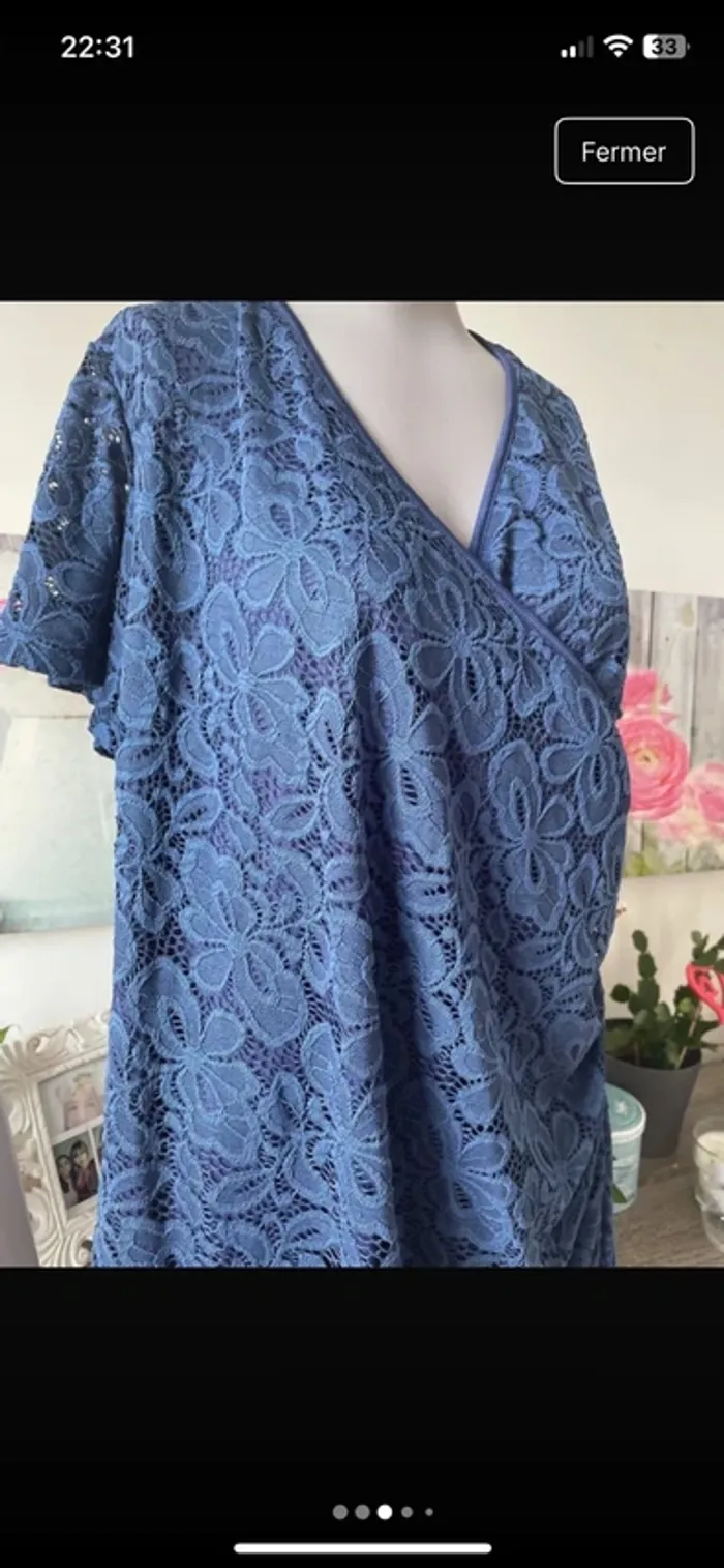 Magnifique robe en dentelle toute doublée en 44 excellent état - photo numéro 4
