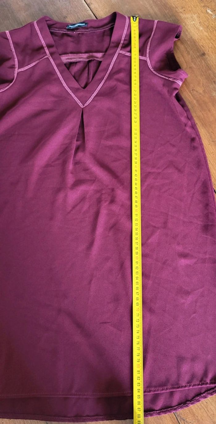Robe manches courtes bordeaux prune Rue des Abbesses taille 3 ou 38 40 - photo numéro 14