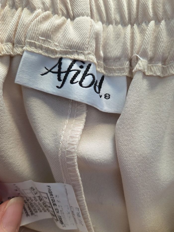 Pantacourt femme grande taille crème taille 50 TBE afibel - photo numéro 3