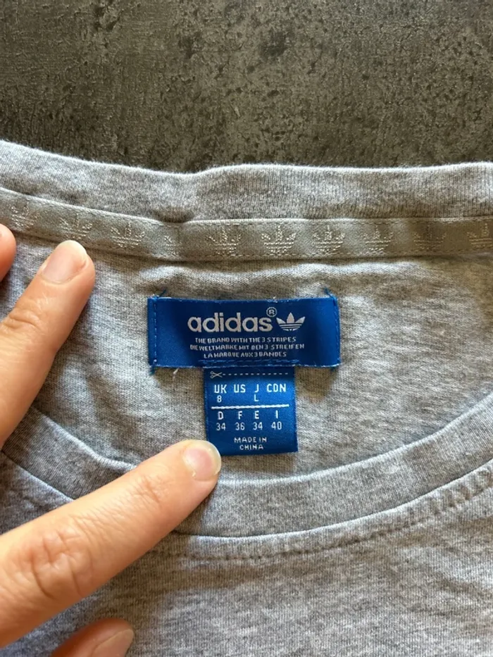 T-shirt adidas femme, taille 36 gris - photo numéro 2
