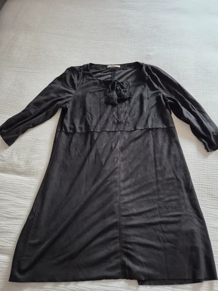 Robe noire Camaïeu effet daim taille 40 - photo numéro 9