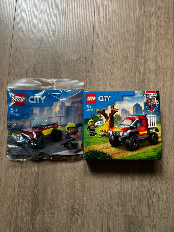 Lego pompiers 60393 et 30585 neuf lot