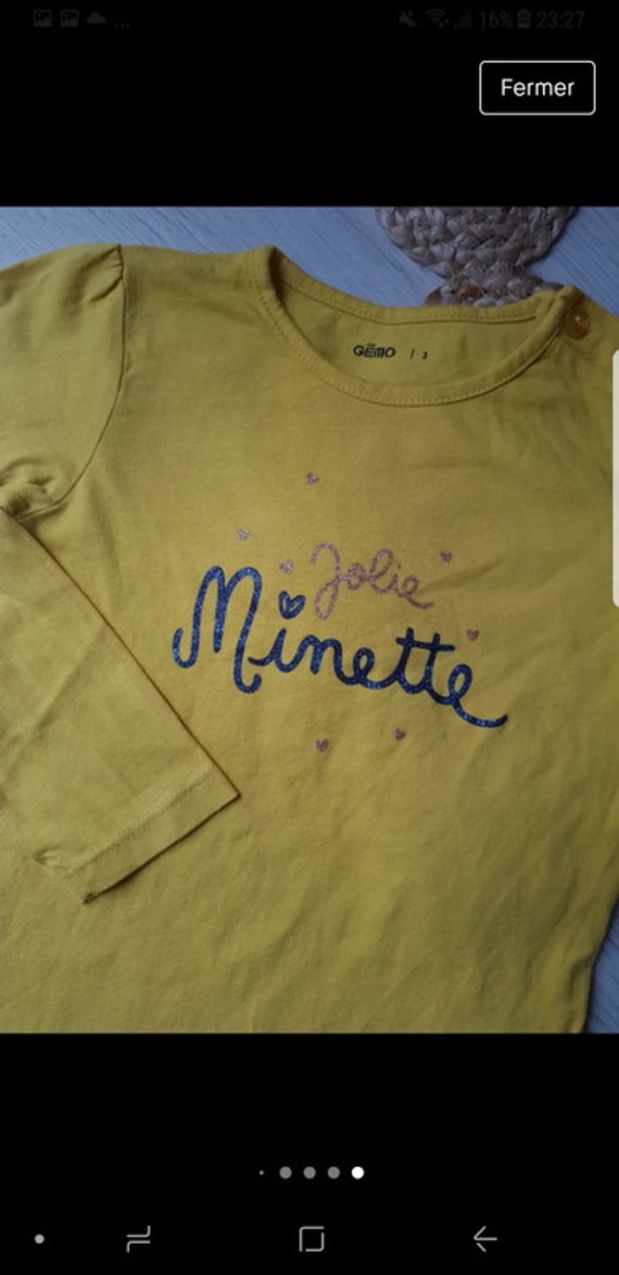 Lot de 2 tee shirts fille 3ans dpam gemo - photo numéro 4
