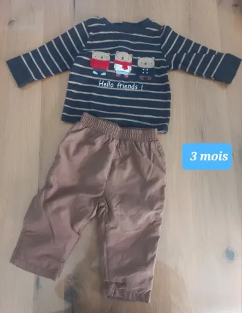 Ensemble tee-shirt ML et jogging 3 mois