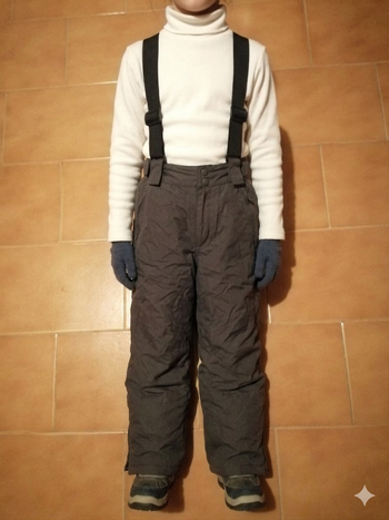 Pantalon de ski ou surf à bretelles intérieur polaire taille 8 ans Go Sport