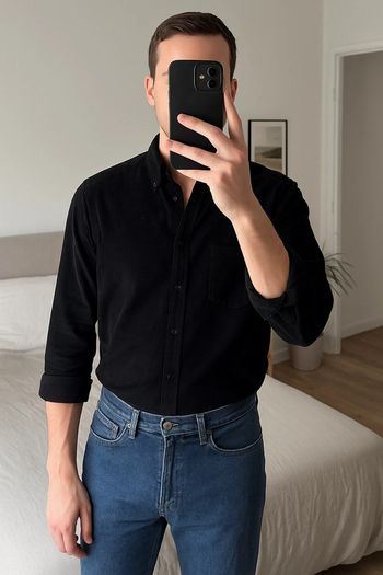 Chemise IZAC noire à manches longues – Taille M