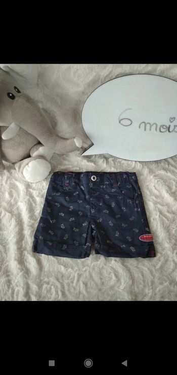 Short Garçon 6 mois avion Sergent Major 100% coton Dehugo