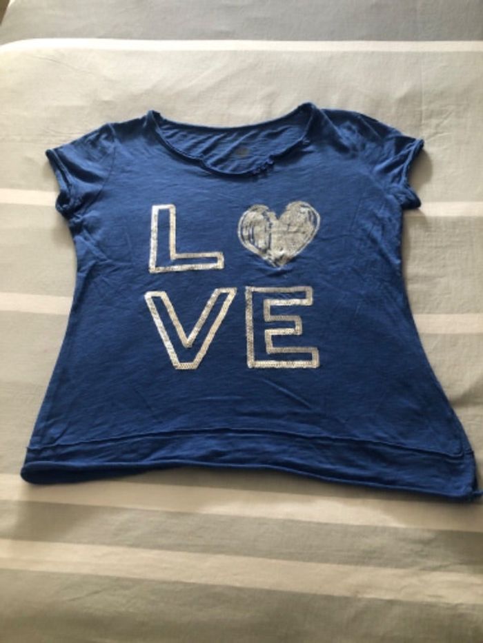 Tee shirt love bleu
