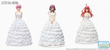 Trio The Quintessential Quintuplets II SPM Bride Figure Ichika Miku et Itsuki Nakano Figurines Sega 