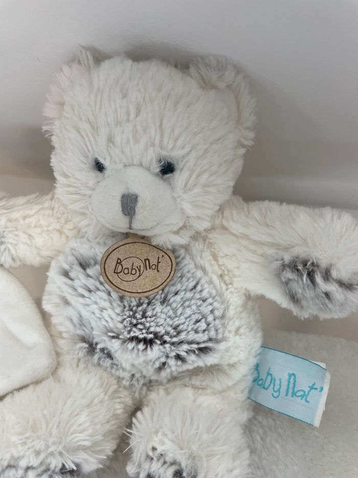 Doudou Baby Nat' Ours blanc tout doux réf BN664 - photo numéro 2