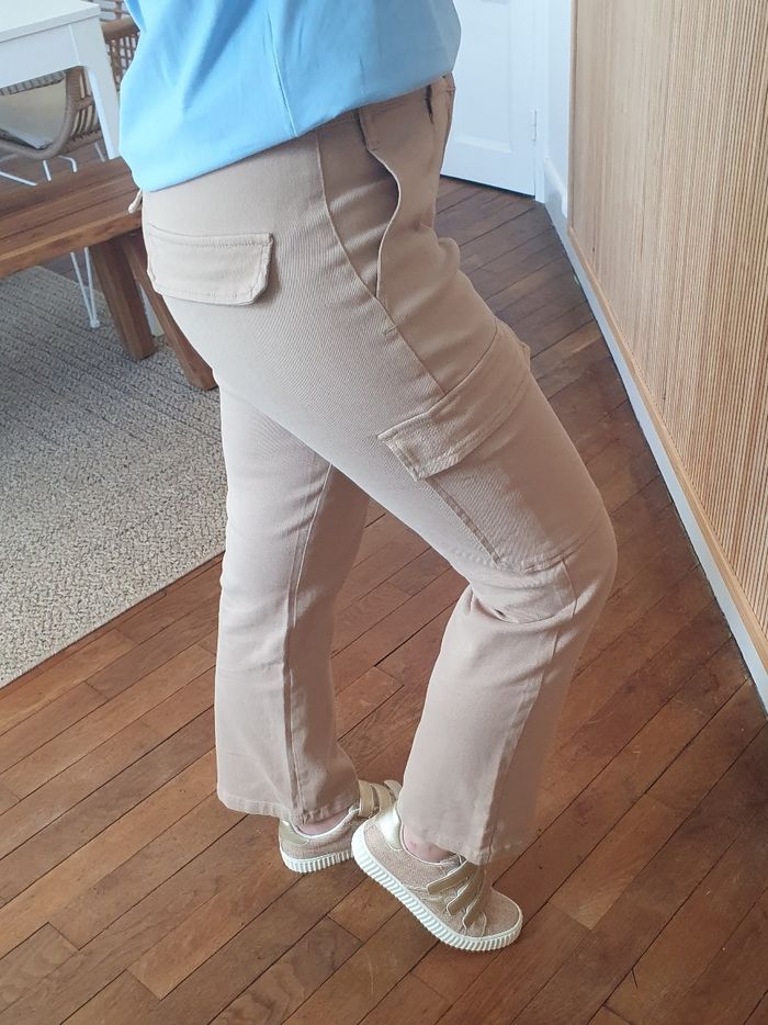 Pantalon cargo beige taupe Taille 36 - photo numéro 5