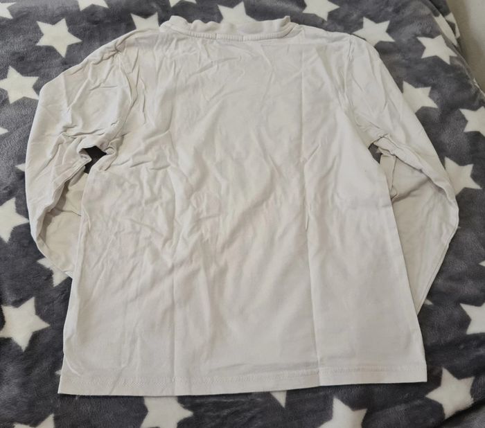 Tshirt blanc motifs manches longues fille taille 10 ans Tout Simplement - photo numéro 3