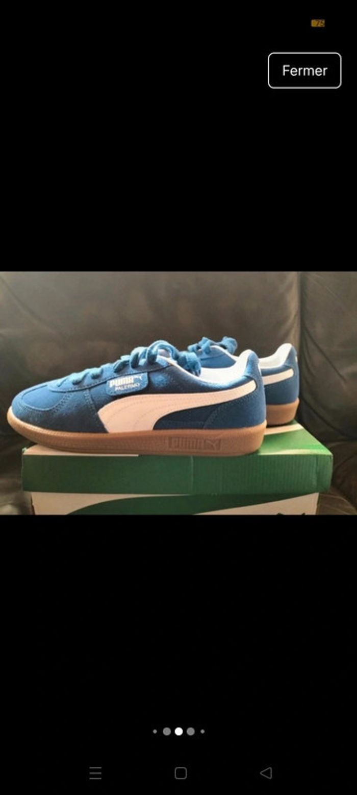 Baskets Puma Palermo bleues électriques neuves - photo numéro 4