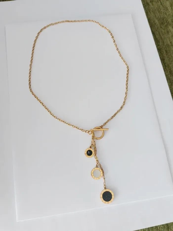 Collier acier inoxydable doré - inspiration zag - tendance bohème - photo numéro 2