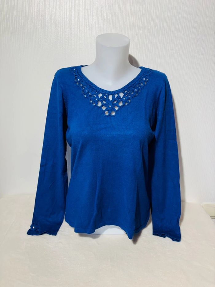 Pull chaud bleu femme Anne Weyburn - Taille 38/40