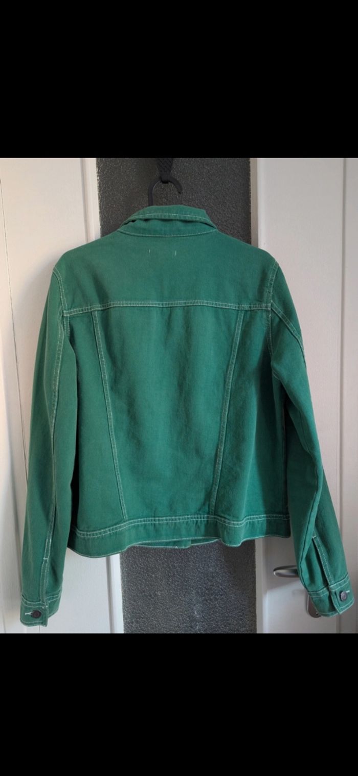 Veste jean souple verte - photo numéro 3