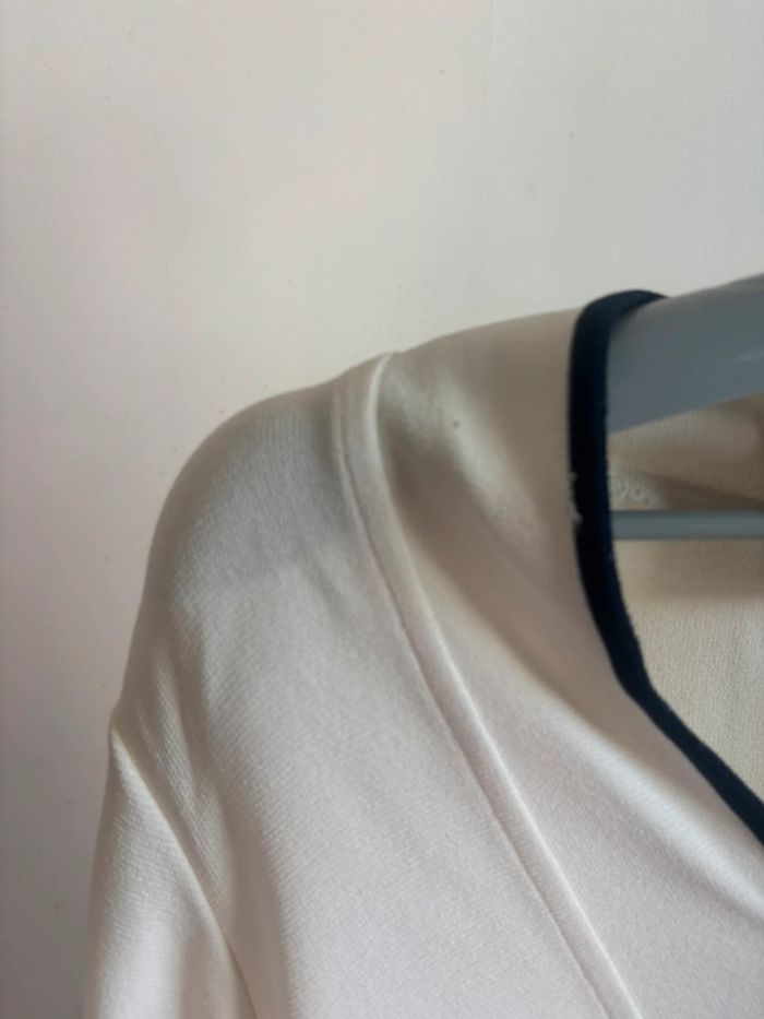 T-shirt en col V Claudius taille L/Xl blanc vintage - photo numéro 4