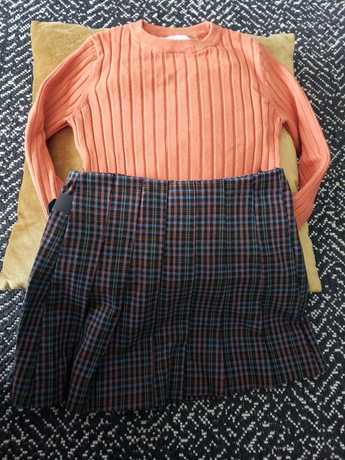 Jupe+pull zara fille en très bon état - photo numéro 3
